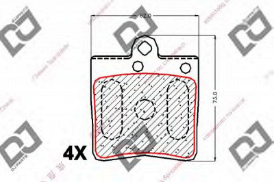 DJ PARTS bp1870 -  Комплект тормозных колодок, дисковый тормоз